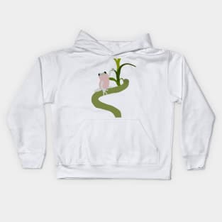 Frog on a flower Kids Hoodie